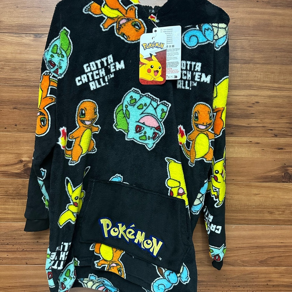 Pokemon Black Hoodie with Colorful Characters